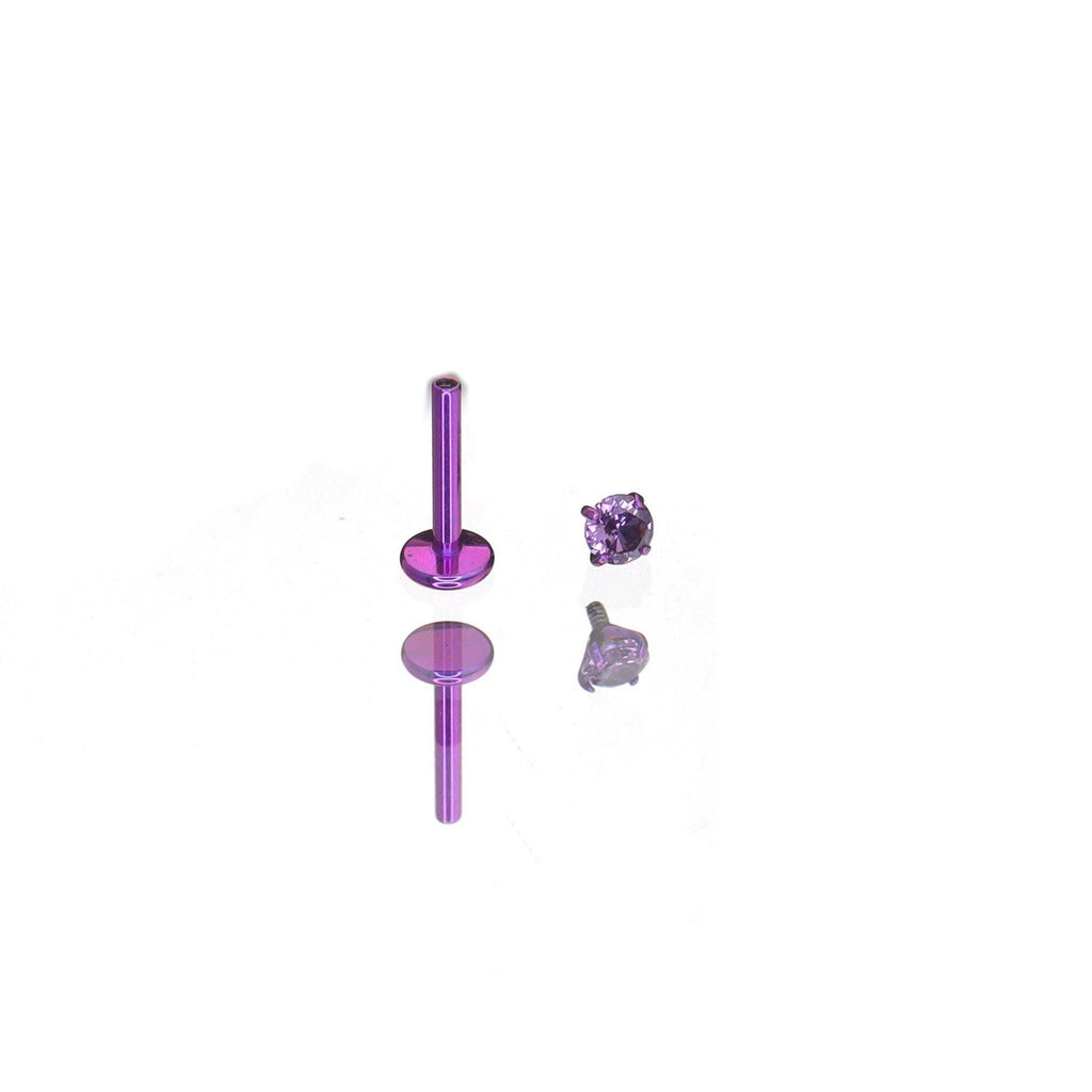 Mini Purple CZ Princess Luna Ear Stack in ASTM F136 Titanium