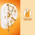9.Drape Chain Celestia Daybreaker Ear Stack in ASTM F136 Titanium