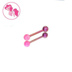 Pinkie Pie Character Opal Barbell in ASTM F136 Titanium