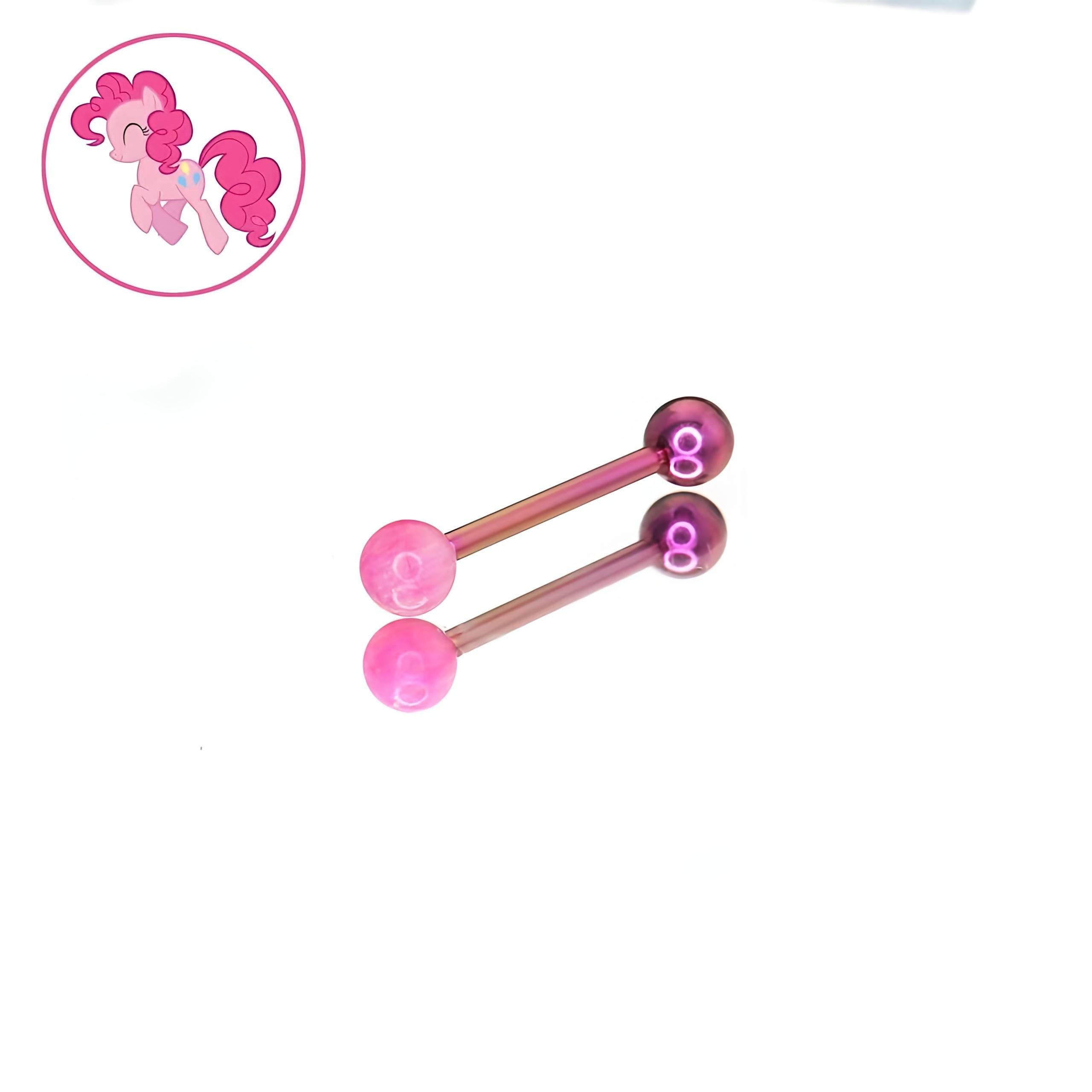 Pinkie Pie Character Opal Barbell in ASTM F136 Titanium