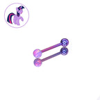 Twilight Sparkle Character Opal Barbell in ASTM F136 Titanium