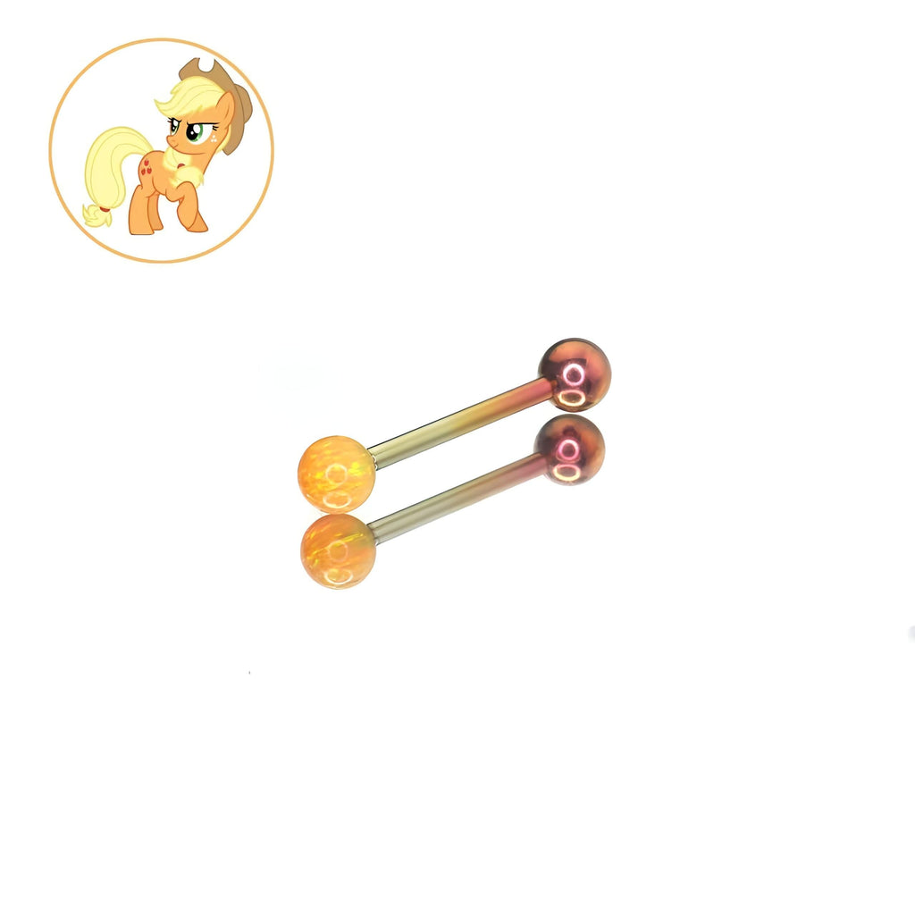Applejack Character Opal Barbell in ASTM F136 Titanium