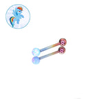 Rainbow Dash Character Opal Barbell in ASTM F136 Titanium