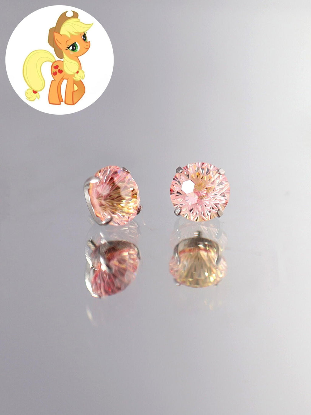 Applejack Zircon Crystal Stud in ASTM F136 Titanium