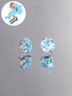Rainbow Dash Zircon Crystal Stud in ASTM F136 Titanium