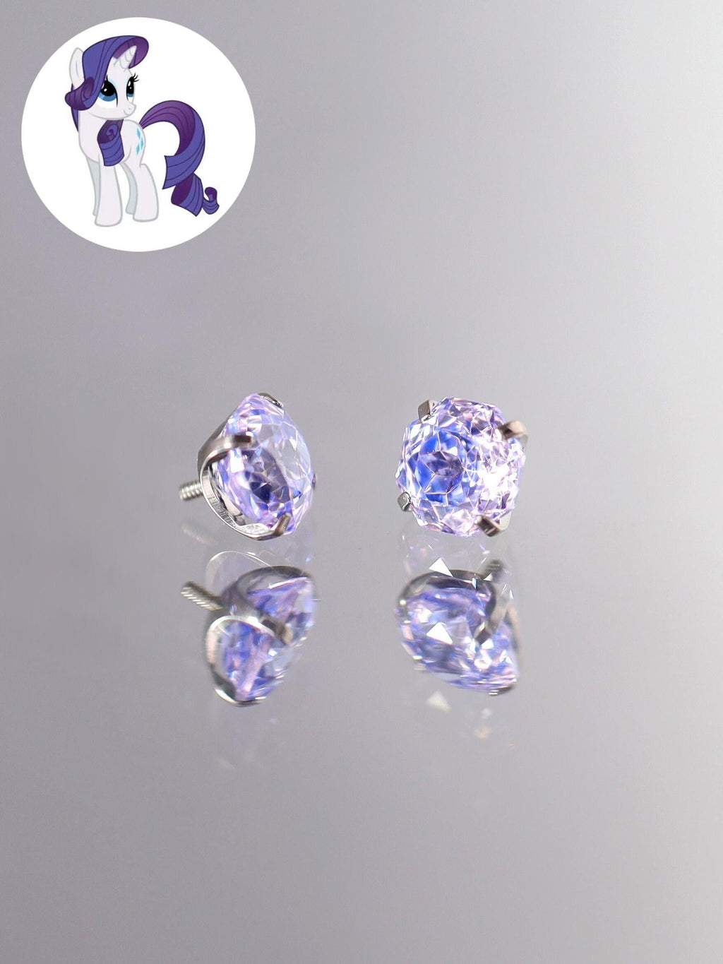 Rarity Zircon Crystal Stud in ASTM F136 Titanium