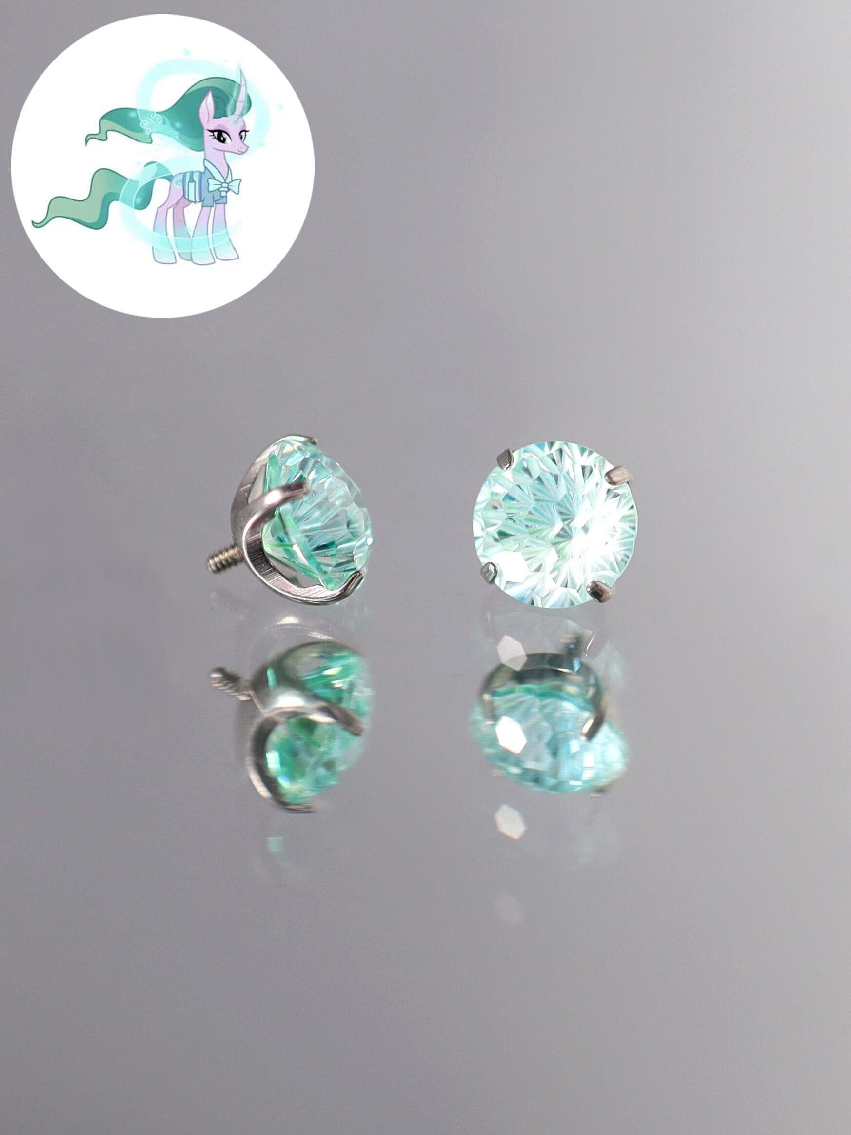 Mistmane Zircon Crystal Stud in ASTM F136 Titanium