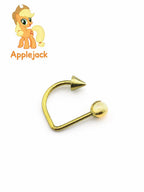 Applejack Opal Spike D-Ring in ASTM F136 Titanium