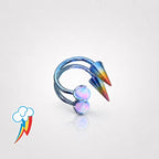 Rainbow Dash Opal Spike Spiral in ASTM F136 Titanium
