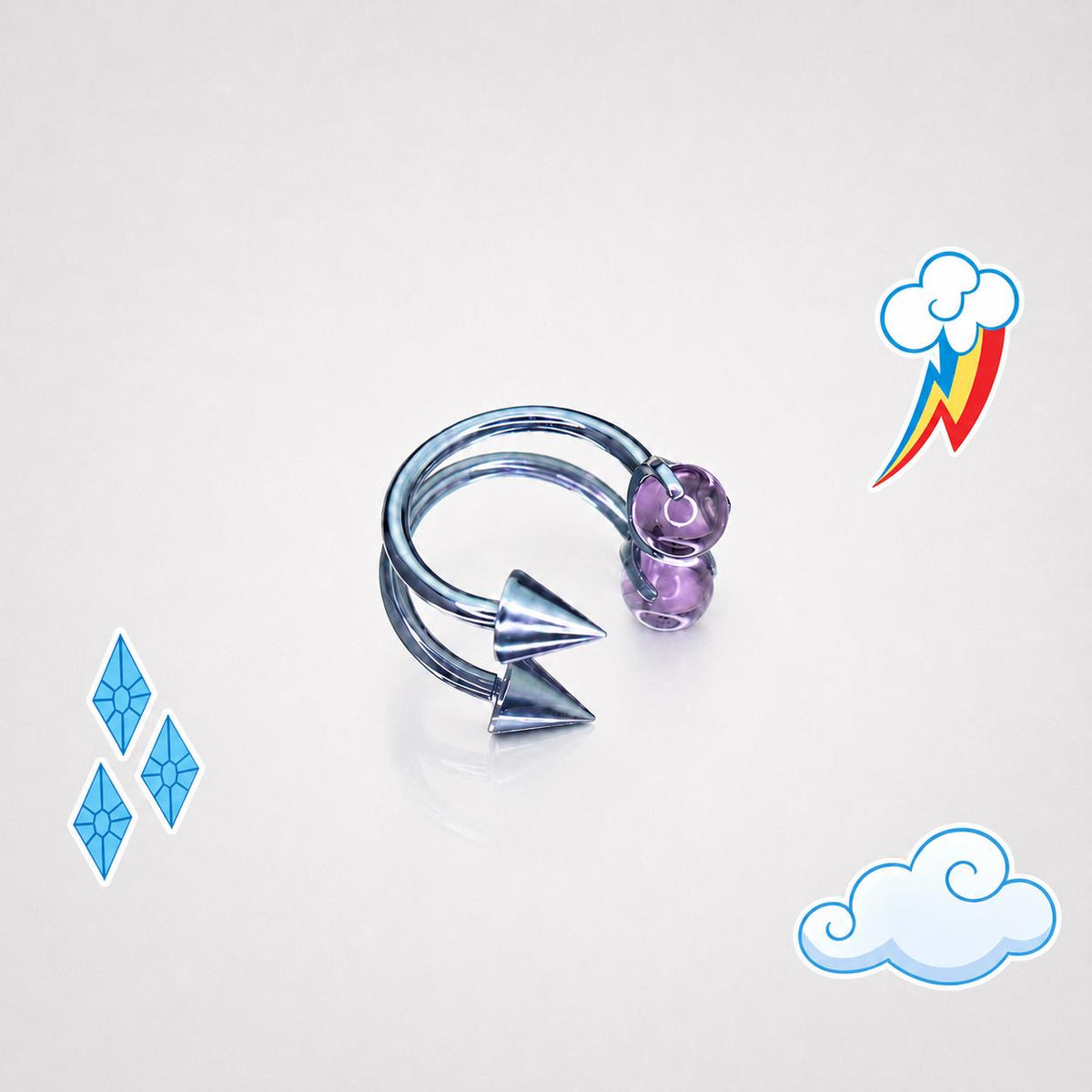 Rarity Opal Spike Spiral in ASTM F136 Titanium