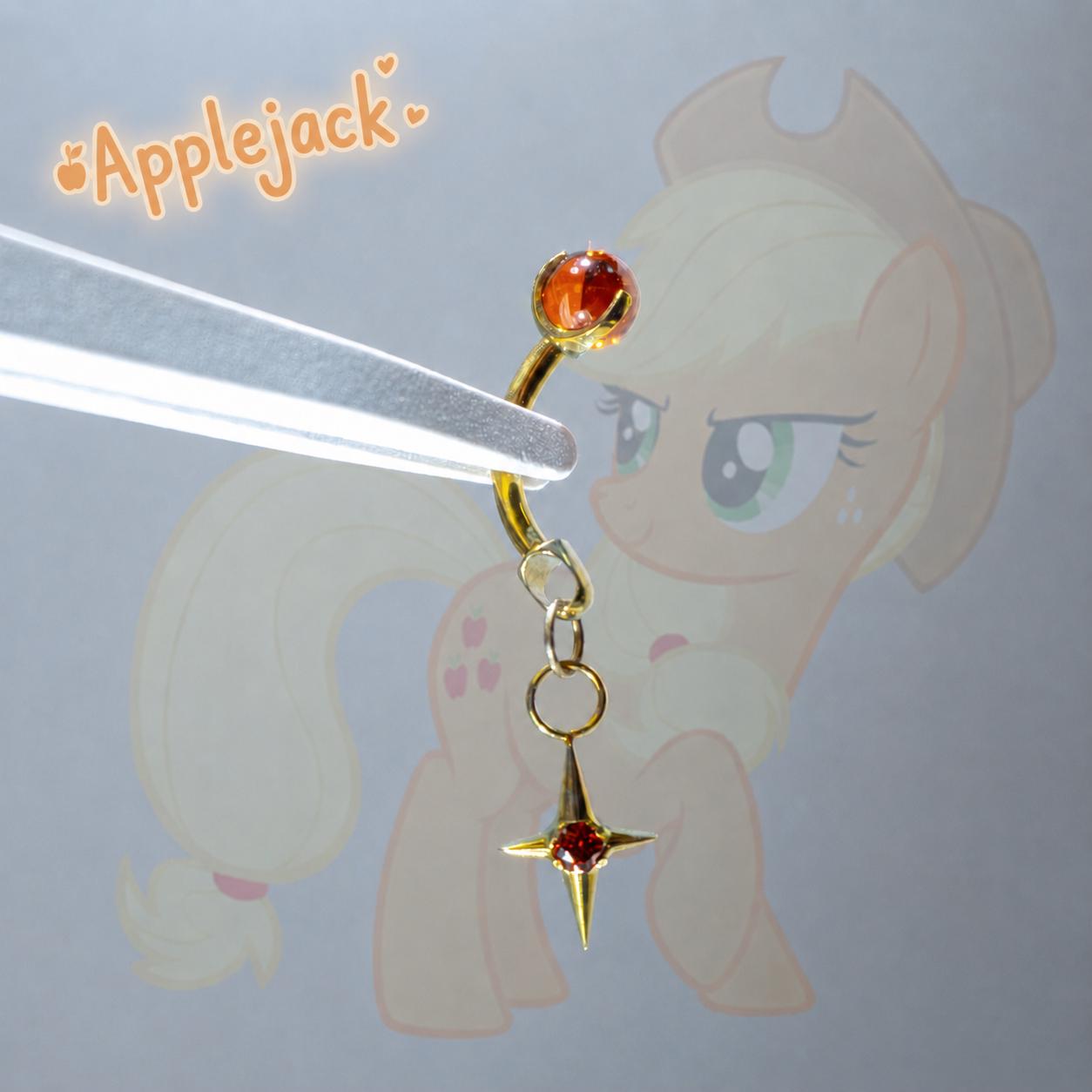 Applejack Stacked Star Curved Barbell in ASTM F136 Titanium