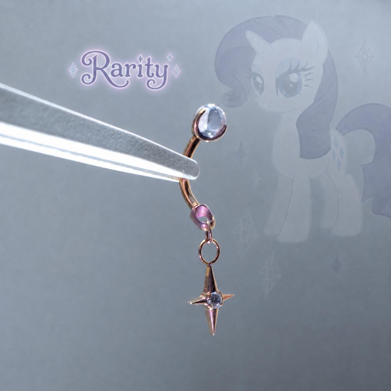 Rarity Stacked Star Curved Barbell in ASTM F136 Titanium