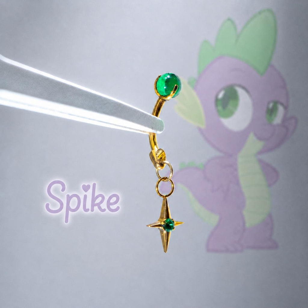 Spike Stacked Star Curved Barbell in ASTM F136 Titanium