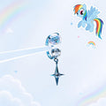 Rainbow Dash Four-Point Star Horseshoe in ASTM F136 Titanium