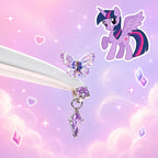 Twilight Sparkle Gradient Butterfly Horseshoe in ASTM F136 Titanium