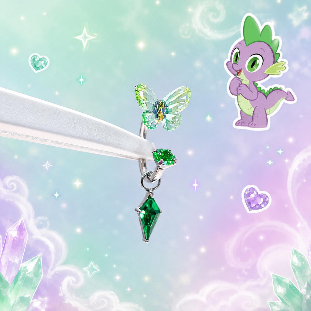 Spike Gradient Butterfly Horseshoe in ASTM F136 Titanium