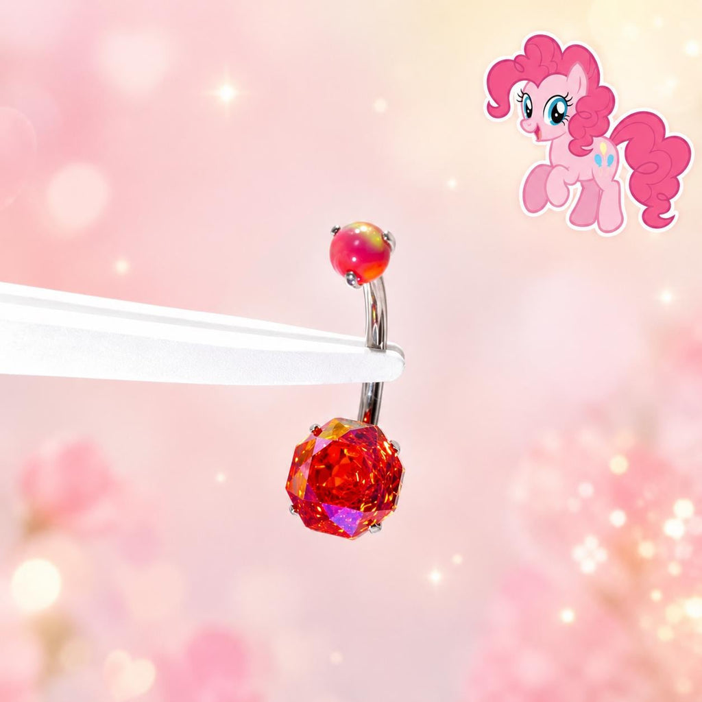 Pinkie Pie Gradient Opal Navel Ring in ASTM F136 Titanium