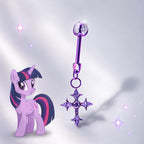 Twilight Sparkle Cross Star Straight Barbell in ASTM F136 Titanium