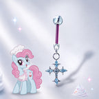 Mrs. Cup Cake Cross Star Straight Barbell in ASTM F136 Titanium