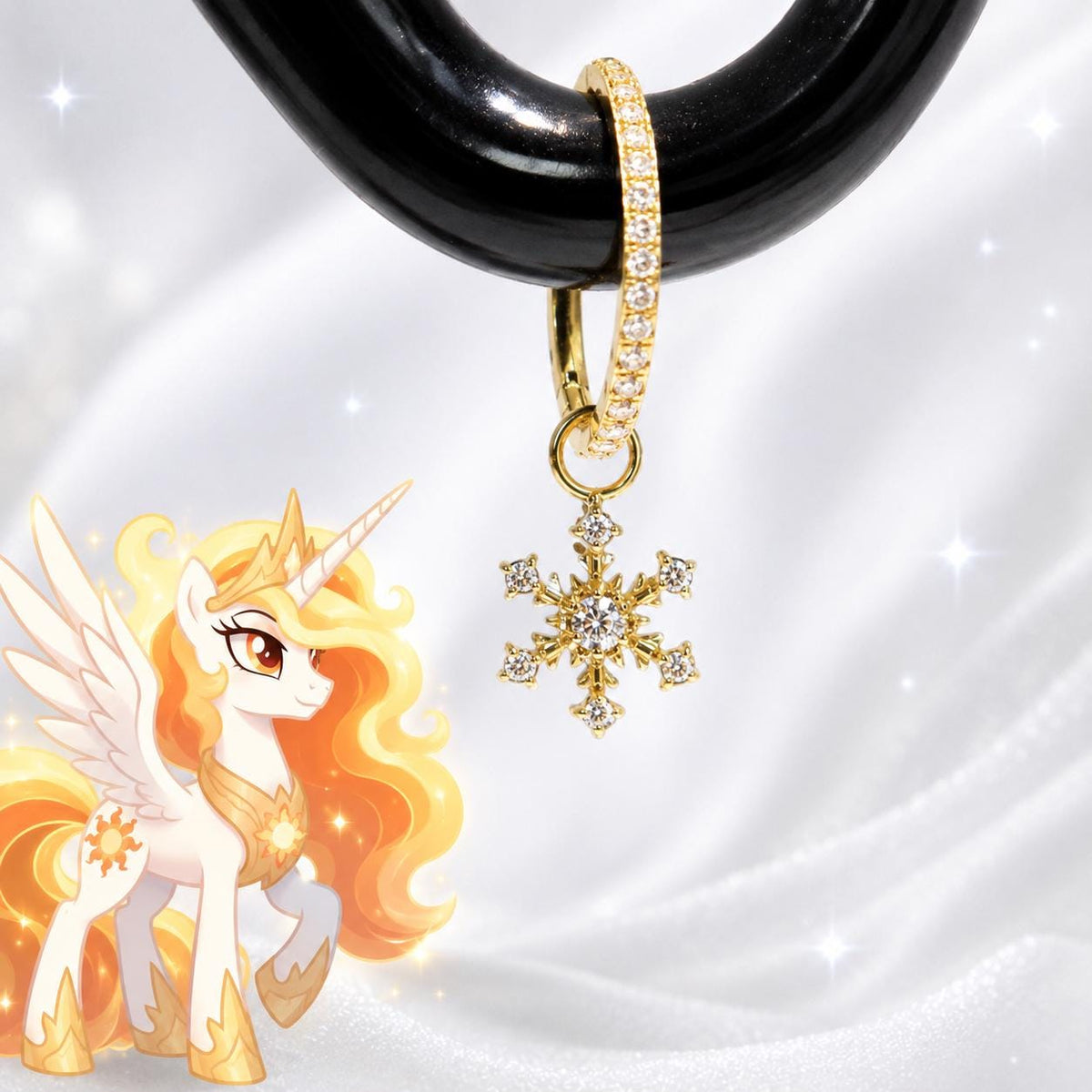 Princess Celestia Celestial Snowflake Clicker in ASTM F136 Titanium