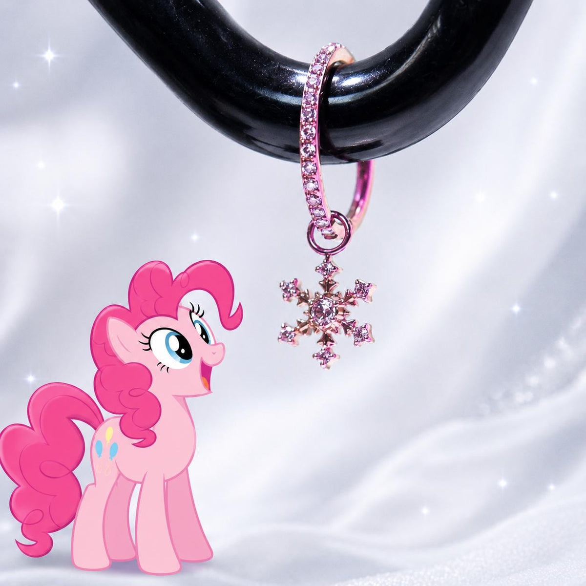 Pink Pie Celestial Snowflake Clicker in ASTM F136 Titanium