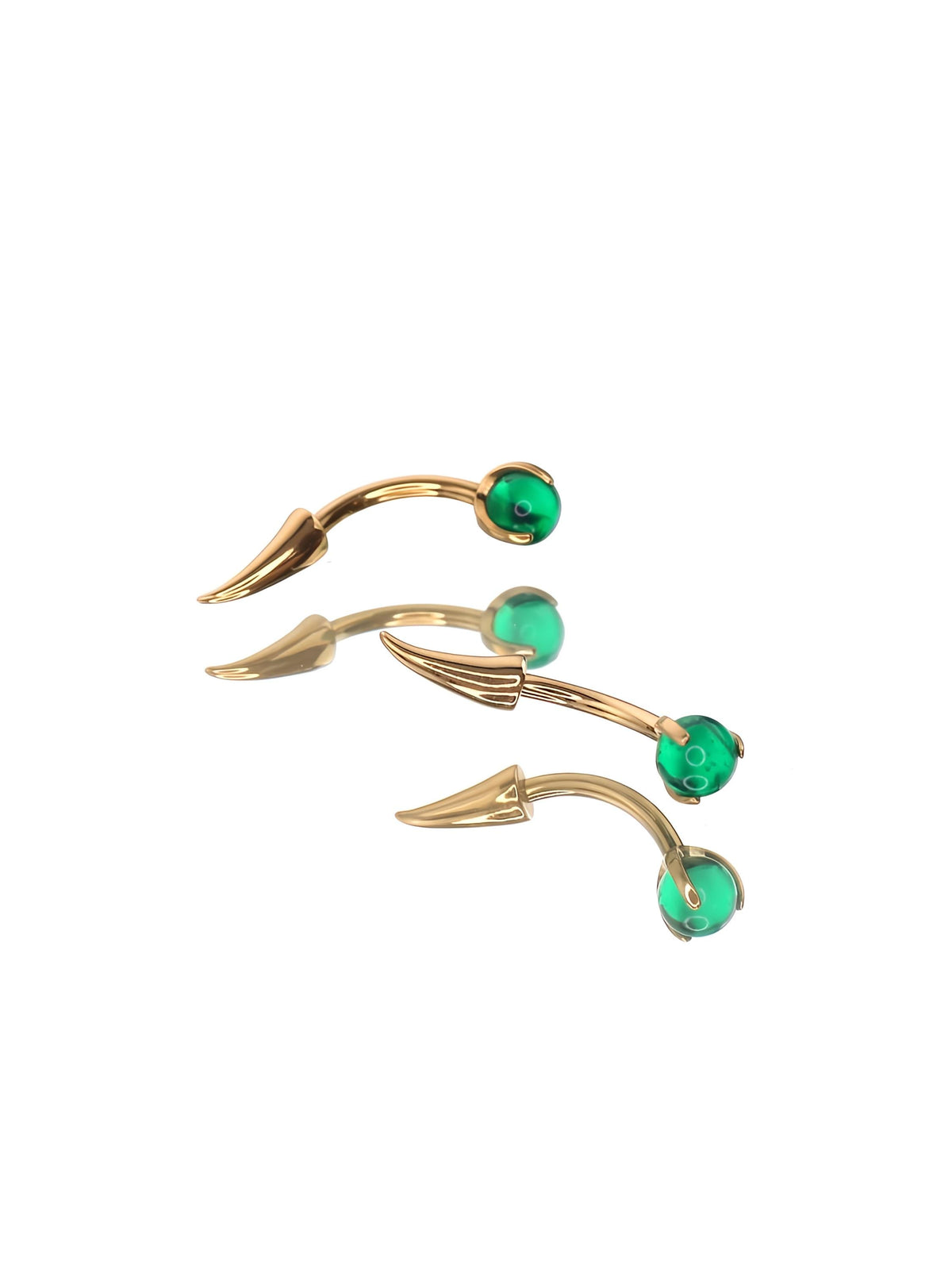 Gold Spike Emerald Dragon Claw in ASTM F136 Titanium