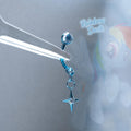 Titanium Four Point Star Charm Curved Barbell | Eyebrow Rook Snug Navel Collarbone Piercing | Pony Inspired Kawaii Jewelry - product image 8