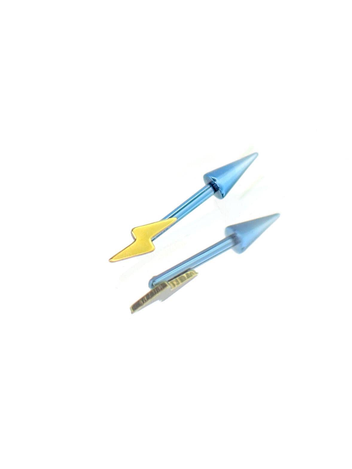 F136 Titanium Rainbow Dash Spike Helix Earring | Kawaii Star Lightning Bolt Cartilage Piercing | Elf Ear Devil Ear Hypoallergenic Jewelry - product image 5