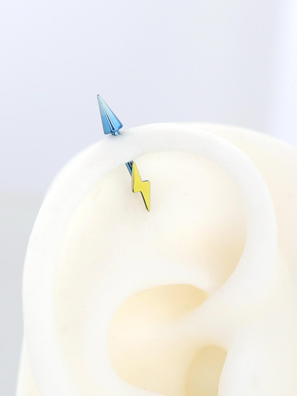 F136 Titanium Rainbow Dash Spike Helix Earring | Kawaii Star Lightning Bolt Cartilage Piercing | Elf Ear Devil Ear Hypoallergenic Jewelry - product image 6