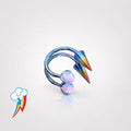 Titanium MLP Opal Spike Spiral Barbell | 16G Twister Ring - 11 Character Styles |  Helix Lip Cartilage Piercing Jewelry - product image 2