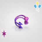 Titanium MLP Opal Spike Spiral Barbell | 16G Twister Ring - 11 Character Styles |  Helix Lip Cartilage Piercing Jewelry - product image 7