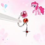 MLP F136 Titanium Four Point Star Horseshoe Ring | Pony Inspired Lip Cartilage Helix Hoop | Internally Threaded Kawaii Piercing - product image 8