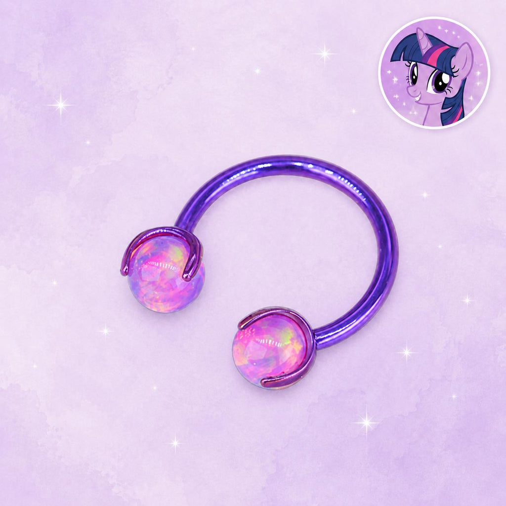 Titanium Pony Inspired Opal Horseshoe Ring｜ 16G Circular Barbell｜ Kawaii MLP Style Helix Septum Lip Cartilage Piercing Jewelry - product image 10