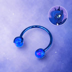 Titanium Pony Inspired Opal Horseshoe Ring｜ 16G Circular Barbell｜ Kawaii MLP Style Helix Septum Lip Cartilage Piercing Jewelry - product image 3