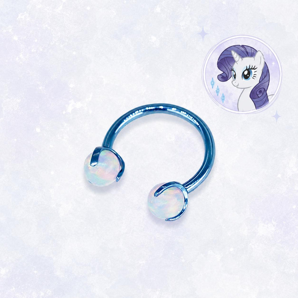 Titanium Pony Inspired Opal Horseshoe Ring｜ 16G Circular Barbell｜ Kawaii MLP Style Helix Septum Lip Cartilage Piercing Jewelry - product image 7