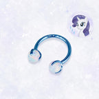 Titanium Pony Inspired Opal Horseshoe Ring｜ 16G Circular Barbell｜ Kawaii MLP Style Helix Septum Lip Cartilage Piercing Jewelry - product image 7