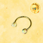 Titanium Pony Inspired Opal Horseshoe Ring｜ 16G Circular Barbell｜ Kawaii MLP Style Helix Septum Lip Cartilage Piercing Jewelry - product image 8
