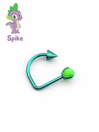 D Shape MLP Titanium Cartilage Hoop Earring｜F136 Lip Ring Lip Stud｜Opal Spike D Ring Piercing｜ 16G Helix Conch Labret Jewelry - product image 4