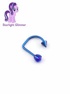 D Shape MLP Titanium Cartilage Hoop Earring｜F136 Lip Ring Lip Stud｜Opal Spike D Ring Piercing｜ 16G Helix Conch Labret Jewelry - product image 5