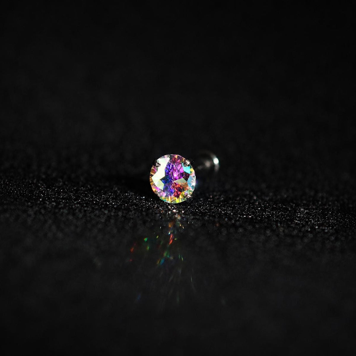 ETSY 4553764220 | IMAGE 3 | Mystic Rainbow Moissanite Flat Back Stud