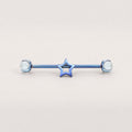 Open Star titanium industrial barbell, detail view 8