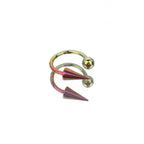Spike and Ball Ends Horseshoe Titanium Lip Ring - Spike and Ball Ends Horseshoe Titanium Lip Ring - pinkish-yellow-gradientt / Spike & Ball by CRUXJEWELRY
