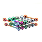 Colorful High Polish Classic Internally Threaded Titanium barbell stud - Colorful High Polish Classic Internally Threaded Titanium barbell stud - Sliver / 12mm by CRUXJEWELRY