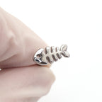 Paws & Purrs - Fishbone Stainless Steel Tongue Barbell - Paws & Purrs - Fishbone Stainless Steel Tongue Barbell - 1.2mm/16G / 12mm by CRUXJEWELRY