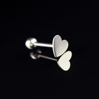 Flat Heart stainless steel Tongue Ring - Flat Heart stainless steel Tongue Ring - 1.2mm/16G / 12mm by CRUXJEWELRY