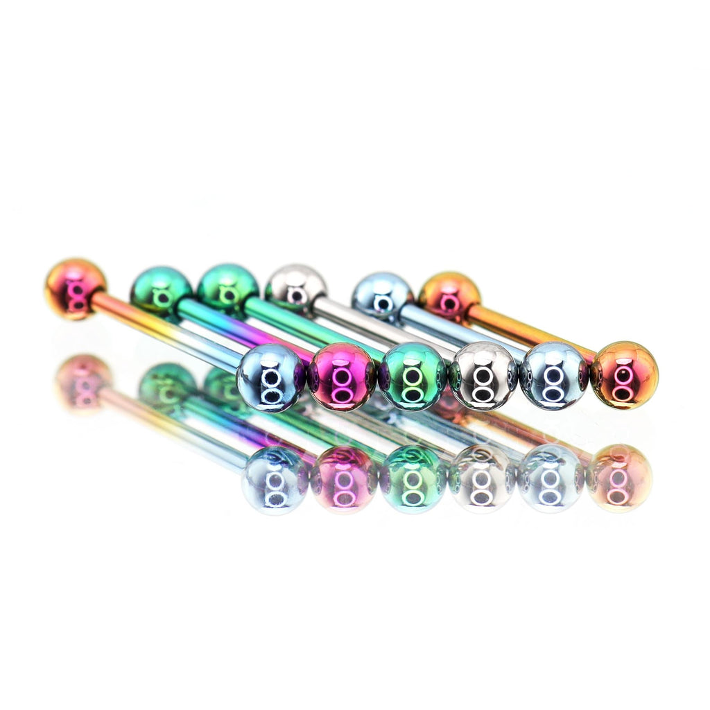 Colorful High Polish Classic Internally Threaded Titanium barbell stud - Colorful High Polish Classic Internally Threaded Titanium barbell stud - Sliver / 12mm by CRUXJEWELRY