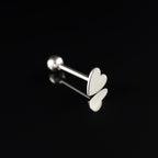 Flat Heart stainless steel Tongue Ring - Flat Heart stainless steel Tongue Ring - 1.2mm/16G / 12mm by CRUXJEWELRY