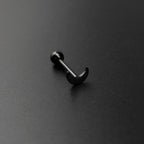 Moon Stainless Steel Tongue Stud - Moon Stainless Steel Tongue Stud - Black / 12mm by CRUXJEWELRY