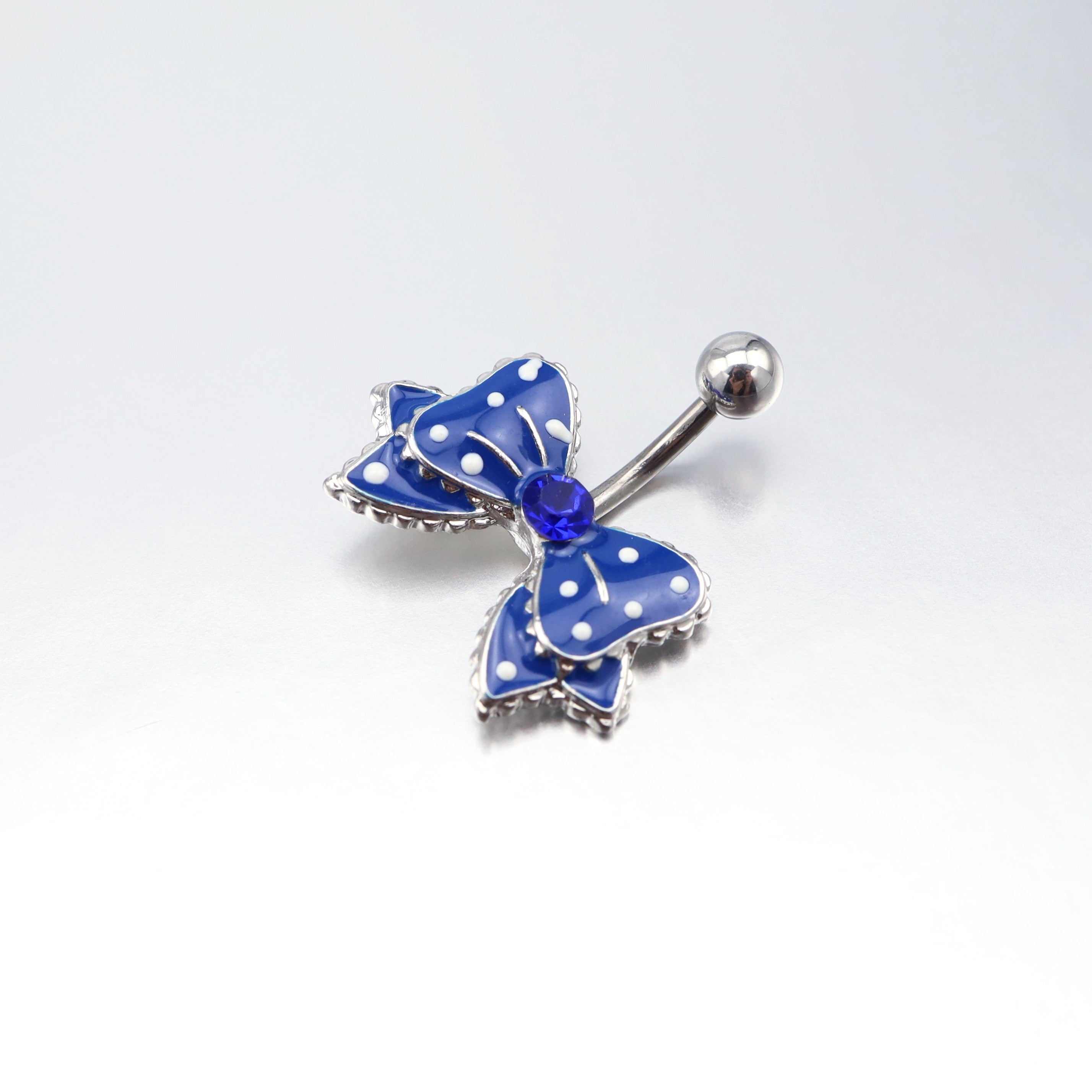 Butterfly Crystal Stainless Steel Belly Ring - Butterfly Crystal Stainless Steel Belly Ring - Blue by CRUXJEWELRY