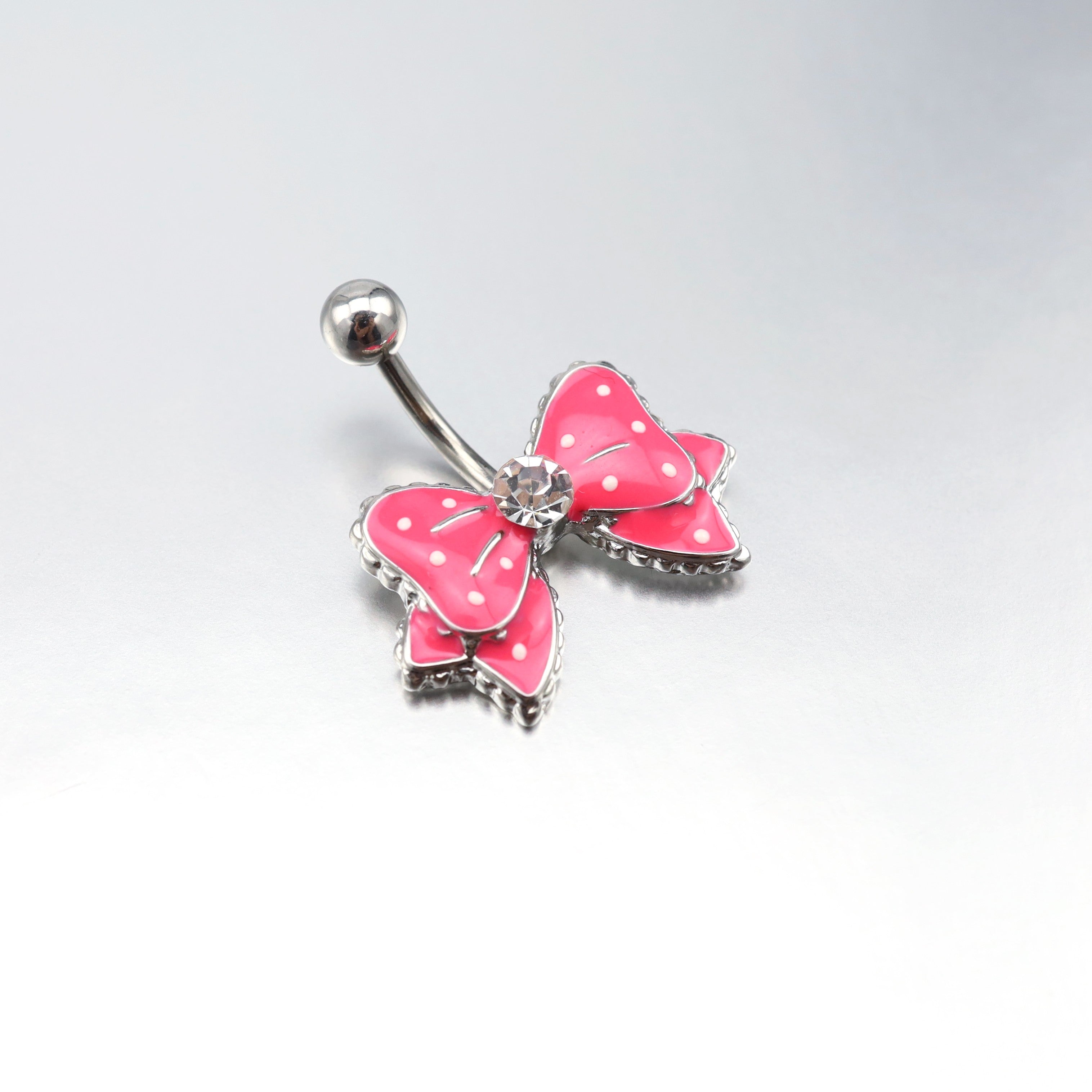 Butterfly Crystal Stainless Steel Belly Ring - Butterfly Crystal Stainless Steel Belly Ring - Pink by CRUXJEWELRY